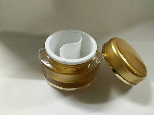 50gram  2x25gr  empty cosmetic jar with 2 compartments cosmetic dual chamber jar