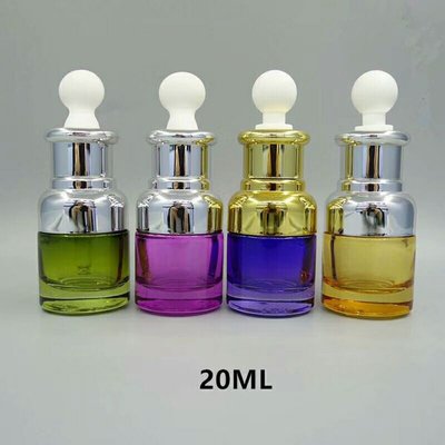 20ml Luxury Cosmetic Glass Dropper Eye Oil Gold Bottle 0.66oz Glass Cosmetic Packaging