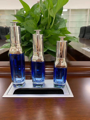 15ml 30ml 50ml cosmetic essential oil glass square bottle  coating change blue color  dropper bottle liquid