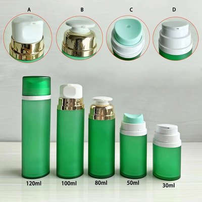 different pumps cosmetic airless Cream  bottle with Screw Cap 30ml 50ml 80ml 100ml 120ml