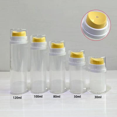 different pumps cosmetic airless Cream  bottle with Screw Cap 30ml 50ml 80ml 100ml 120ml