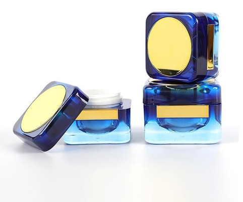 Manufacturer luxury colored eye face cream plastic square empty cosmetic jar acrylic making 15g 30g 50g