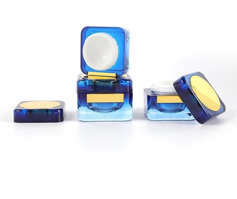 Manufacturer luxury colored eye face cream plastic square empty cosmetic jar acrylic making 15g 30g 50g