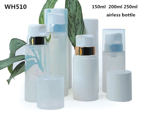 große fette pp. weiße luftlose PlastikPumpflasche 150ml 200ml 250ml mit breiten Düsenkosmetik für Hautcreme