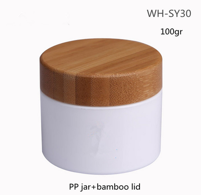 100 ml Umweltfreundliche Hautpflege Verpackung Bambus Verpackung Kosmetische Creme Lotion Glas Behälter