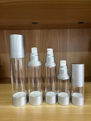 Großhandel angepasste Farbe Matte Silber 15ml 30ml 50ml 100ml Luftlose Pumpflasche Für Hautpflegeverpackungen