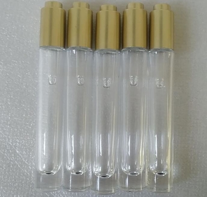 Durchsichtige leere 10ml-Glas-Tropffflasche mit Gold-Pumpenpresse