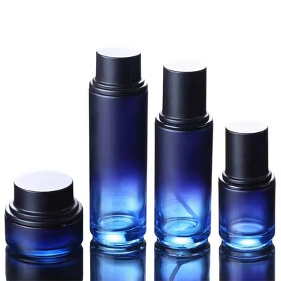 Leere kosmetische Glasluxusflasche mit Pumpe, Glasprodukt-Flascheneigenmarkenhautpflege-Glasflaschenverpacken